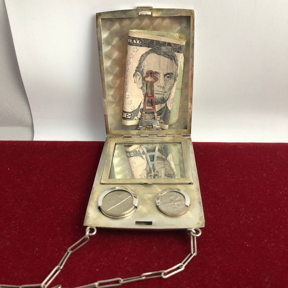 HP Vintage 925 Silver Dance Purse Compact Mirror Price is Firm - Picture 4 of 8